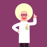 Afro expert teacher character illustrator