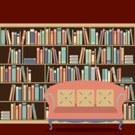 Reading Seat In Front Of A Bookcase N8