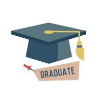 Graduate concept design retro design on white background clean vector