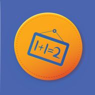 Blackboard symbol on button vector