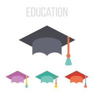 Vector graduation hat icons
