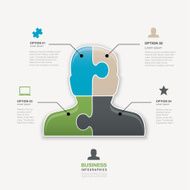 Head jigsaw puzzle piece business man vector connection concept