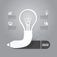 Vector light bulb with pencil icon concept of idea