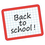 Back to school ! Red slate Vector illustration