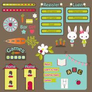 Children website vector icons set N2