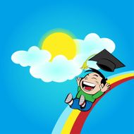 Boy slide on rainbow N2