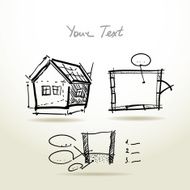 Hand drawn House plan sketch project for your design presentations