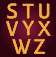alphabet textile retro college style Vector illustration N4