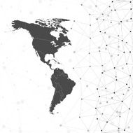North and South America map vector illustration for communication N2