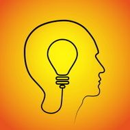 Human head thinking a new idea Creative Idea vector N2