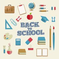 Education and School Supplies icon set N4