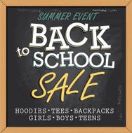 Back to school sale poster and wood frame chalkboard design N2