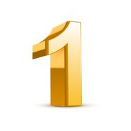 3d shiny golden number 1
