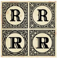 Old Paper with Decorative Letter R