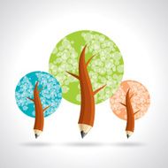 Pencil tree about education and growing Vector N2