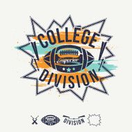 Rugby emblem college division and design elements
