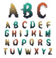 Hand drawing dots alphabet