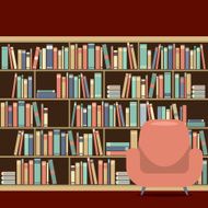 Reading Seat In Front Of A Bookcase N9