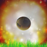 Abstract background of globe with grass vector illustration View at N8