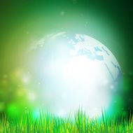 Abstract background of globe with grass vector illustration View at N9