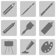 Vector Set of Art Painting and Drawing Icons N16