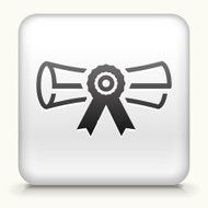 Square Button with Diploma interface icon