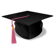 Graduation Cap on White Background