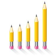 Isometric Vector Editable Upright Pencils Ideal for Infographic bar chart