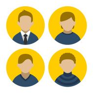 Colorful Businessman Userpics Icons Set in Flat Style Vector