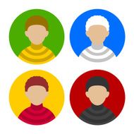 Colorful Businessman Userpics Icons Set in Flat Style Vector N2