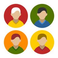 Colorful Businessman Userpics Icons Set in Flat Style Vector N3