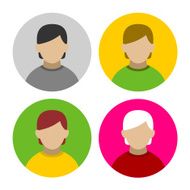 Colorful Businessman Userpics Icons Set in Flat Style Vector N4
