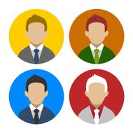 Colorful Businessman Userpics Icons Set in Flat Style Vector N5