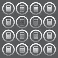 Vector of transparent icon calculator set