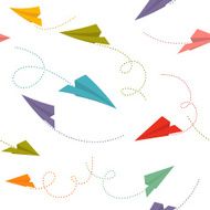 Paper planes seamless pattern