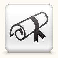 Square Button with Diploma