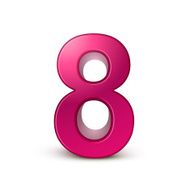 3d shiny pink number 8