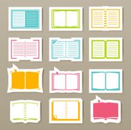 Book icons set vector