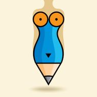 women body icon with pencil
