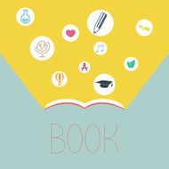 Open books and icons of science N2
