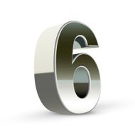 3d silver steel number 6 N2