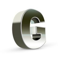 3d silver steel letter G N2