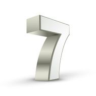 3d shiny silver number 7
