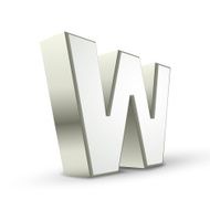 3d alphabet silver W