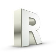 3d alphabet silver R