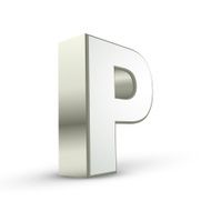 3d alphabet silver P