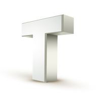 3d alphabet silver T