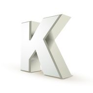 3d alphabet silver K