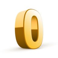 3d shiny golden number 0