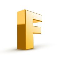 3d golden letter F N3